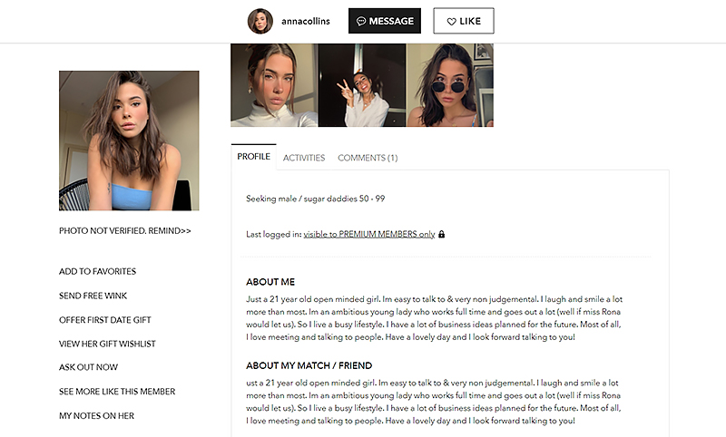 sugardaddymeet sugar baby profile